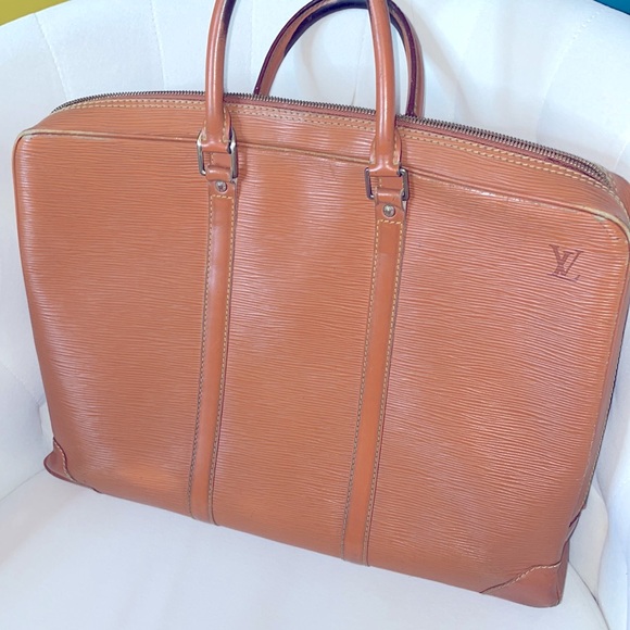 FINAL SALE!🎉RARE Louis Vuitton LV Epi Cognac Tan Briefcase Unisex Men Women - Picture 4 of 5
